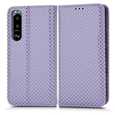 Handytasche Stand Schutzhülle Flip Leder Hülle C03X für Sony Xperia 5 III SO-53B Violett