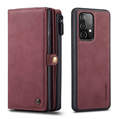 Handytasche Stand Schutzhülle Flip Leder Hülle C04S für Samsung Galaxy A52 5G Rot