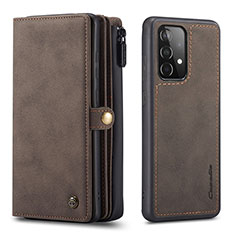 Handytasche Stand Schutzhülle Flip Leder Hülle C04S für Samsung Galaxy A52s 5G Braun