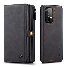 Handytasche Stand Schutzhülle Flip Leder Hülle C04S für Samsung Galaxy A52s 5G Schwarz