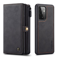 Handytasche Stand Schutzhülle Flip Leder Hülle C04S für Samsung Galaxy A72 4G Schwarz