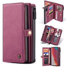 Handytasche Stand Schutzhülle Flip Leder Hülle C04S für Samsung Galaxy M40S Rot