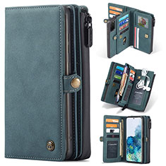 Handytasche Stand Schutzhülle Flip Leder Hülle C04S für Samsung Galaxy S20 Plus Blau