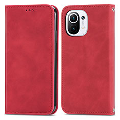 Handytasche Stand Schutzhülle Flip Leder Hülle C05 für Xiaomi Mi 11 Lite 5G Rot