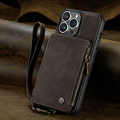 Handytasche Stand Schutzhülle Flip Leder Hülle C05S für Apple iPhone 13 Pro Braun