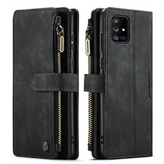 Handytasche Stand Schutzhülle Flip Leder Hülle C05S für Samsung Galaxy A51 5G Schwarz