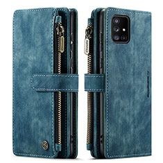 Handytasche Stand Schutzhülle Flip Leder Hülle C05S für Samsung Galaxy A71 4G A715 Blau