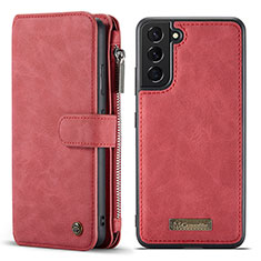 Handytasche Stand Schutzhülle Flip Leder Hülle C05S für Samsung Galaxy S21 5G Rot