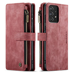 Handytasche Stand Schutzhülle Flip Leder Hülle C06S für Samsung Galaxy A52 4G Rot