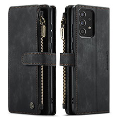 Handytasche Stand Schutzhülle Flip Leder Hülle C06S für Samsung Galaxy A52 4G Schwarz