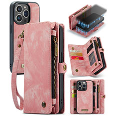 Handytasche Stand Schutzhülle Flip Leder Hülle C07S für Apple iPhone 13 Pro Rosegold