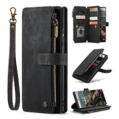 Handytasche Stand Schutzhülle Flip Leder Hülle C07S für Samsung Galaxy S24 Ultra 5G Schwarz