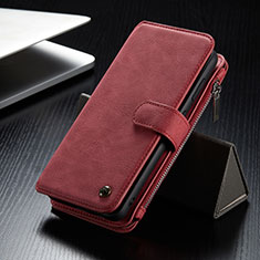 Handytasche Stand Schutzhülle Flip Leder Hülle C12S für Samsung Galaxy S22 5G Rot