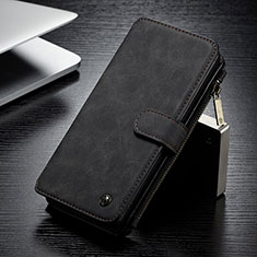 Handytasche Stand Schutzhülle Flip Leder Hülle C12S für Samsung Galaxy S23 Ultra 5G Schwarz