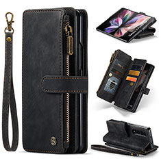 Handytasche Stand Schutzhülle Flip Leder Hülle CS1 für Samsung Galaxy Z Fold3 5G Schwarz