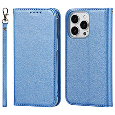 Handytasche Stand Schutzhülle Flip Leder Hülle D01T für Apple iPhone 13 Pro Max Blau