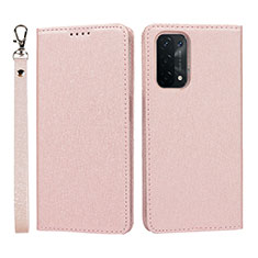 Handytasche Stand Schutzhülle Flip Leder Hülle D01T für Oppo A54 5G Rosa