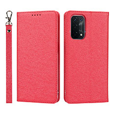 Handytasche Stand Schutzhülle Flip Leder Hülle D01T für Oppo A93 5G Rot