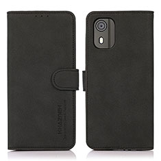 Handytasche Stand Schutzhülle Flip Leder Hülle D01Y für Nokia C02 Schwarz