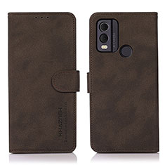 Handytasche Stand Schutzhülle Flip Leder Hülle D01Y für Nokia C22 Braun