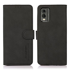 Handytasche Stand Schutzhülle Flip Leder Hülle D01Y für Nokia C32 Schwarz