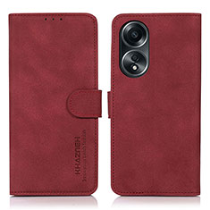 Handytasche Stand Schutzhülle Flip Leder Hülle D01Y für Oppo A58 4G Rot