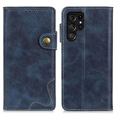 Handytasche Stand Schutzhülle Flip Leder Hülle D01Y für Samsung Galaxy S21 Ultra 5G Blau