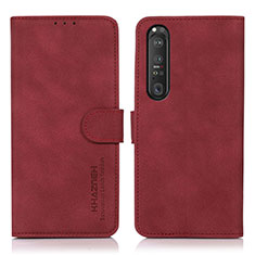 Handytasche Stand Schutzhülle Flip Leder Hülle D01Y für Sony Xperia 1 III Rot