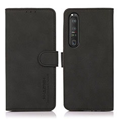 Handytasche Stand Schutzhülle Flip Leder Hülle D01Y für Sony Xperia 1 III Schwarz