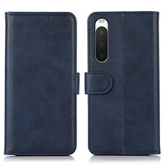 Handytasche Stand Schutzhülle Flip Leder Hülle D01Y für Sony Xperia 10 IV Blau