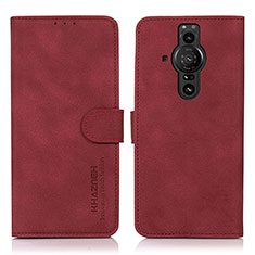 Handytasche Stand Schutzhülle Flip Leder Hülle D01Y für Sony Xperia PRO-I Rot