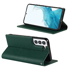Handytasche Stand Schutzhülle Flip Leder Hülle D02T für Samsung Galaxy S21 FE 5G Grün