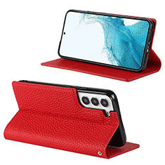 Handytasche Stand Schutzhülle Flip Leder Hülle D02T für Samsung Galaxy S21 FE 5G Rot