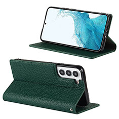 Handytasche Stand Schutzhülle Flip Leder Hülle D02T für Samsung Galaxy S21 Plus 5G Grün