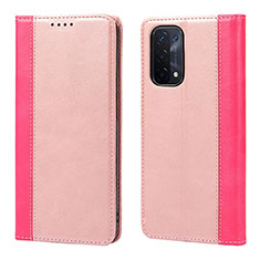 Handytasche Stand Schutzhülle Flip Leder Hülle D03T für Oppo A54 5G Rosegold