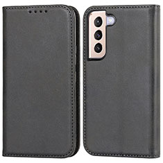 Handytasche Stand Schutzhülle Flip Leder Hülle D03T für Samsung Galaxy S21 5G Schwarz