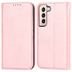 Handytasche Stand Schutzhülle Flip Leder Hülle D03T für Samsung Galaxy S22 5G Rosa