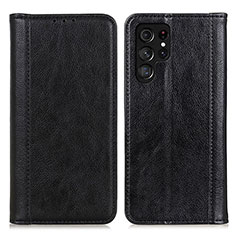 Handytasche Stand Schutzhülle Flip Leder Hülle D03Y für Samsung Galaxy S21 Ultra 5G Schwarz