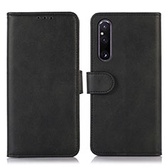 Handytasche Stand Schutzhülle Flip Leder Hülle D03Y für Sony Xperia 1 V Schwarz