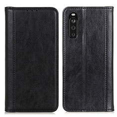 Handytasche Stand Schutzhülle Flip Leder Hülle D03Y für Sony Xperia 10 III Lite Schwarz