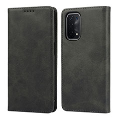 Handytasche Stand Schutzhülle Flip Leder Hülle D04T für Oppo A54 5G Schwarz