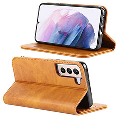 Handytasche Stand Schutzhülle Flip Leder Hülle D04T für Samsung Galaxy S21 FE 5G Hellbraun