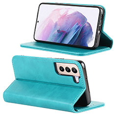 Handytasche Stand Schutzhülle Flip Leder Hülle D04T für Samsung Galaxy S23 5G Hellblau