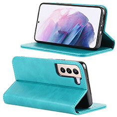 Handytasche Stand Schutzhülle Flip Leder Hülle D04T für Samsung Galaxy S23 Plus 5G Hellblau
