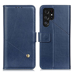 Handytasche Stand Schutzhülle Flip Leder Hülle D04Y für Samsung Galaxy S21 Ultra 5G Blau