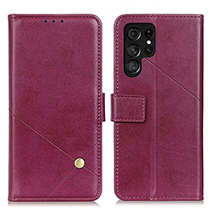 Handytasche Stand Schutzhülle Flip Leder Hülle D04Y für Samsung Galaxy S21 Ultra 5G Violett