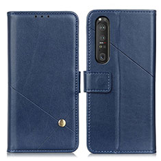 Handytasche Stand Schutzhülle Flip Leder Hülle D04Y für Sony Xperia 1 III Blau