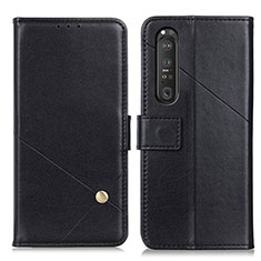 Handytasche Stand Schutzhülle Flip Leder Hülle D04Y für Sony Xperia 1 III Schwarz