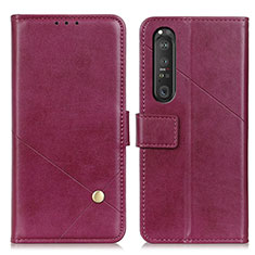 Handytasche Stand Schutzhülle Flip Leder Hülle D04Y für Sony Xperia 1 III Violett