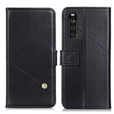 Handytasche Stand Schutzhülle Flip Leder Hülle D04Y für Sony Xperia 10 III Lite Schwarz